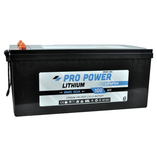 100AH 24V Lithium Camping Caravan Deep Cycle Battery - Pro Power