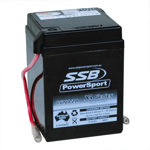 R6N4-2A SSB XR Series Motorcycle Battery 6V Vintage Bike Battery
