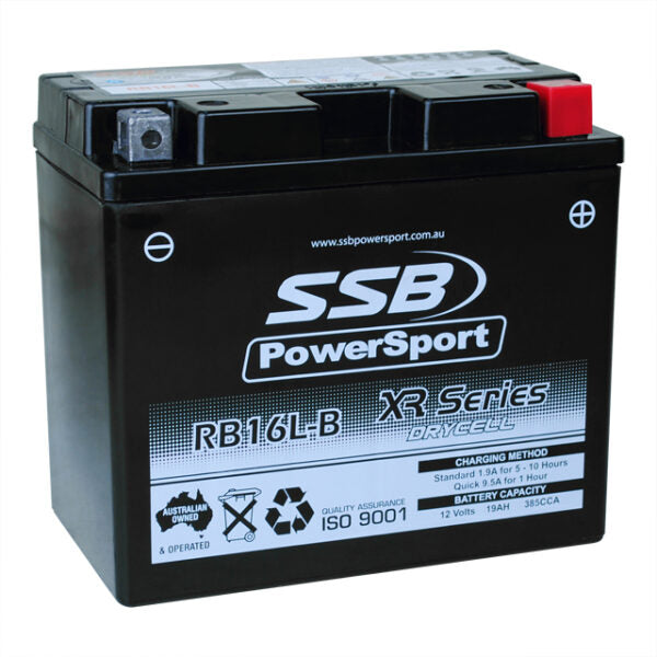 RB16L-B SSB XR Series Motorcycle Battery (YB16L-B) SSB PowerSport battery on a white background