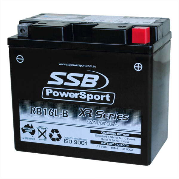 RB16L-B SSB XR Series Motorcycle Battery (YB16L-B) SSB PowerSport battery on a white background