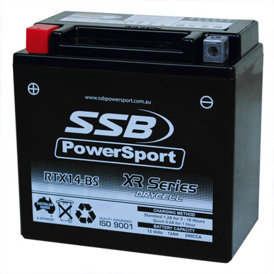 RTX14-BS SSB XR Series Motorcycle Battery (YTX14-BS) (VTX14-BS)