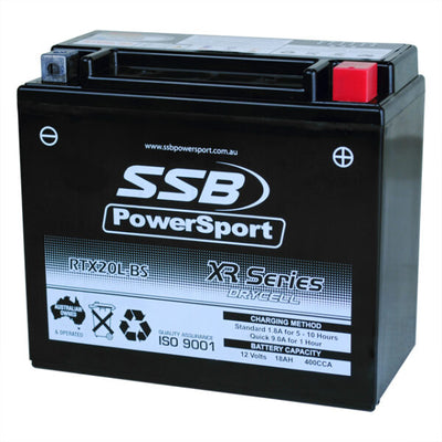 RTX20L-BS SSB XR Series Motorcycle Battery (YTX20L-BS)