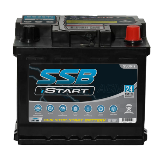 SS36Ti SSB Stop Start VRLA AGM Battery Hybrid Car Battery (DIN36H)
