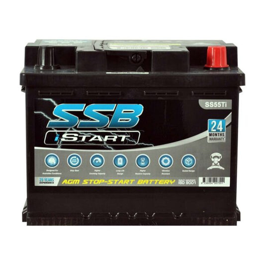 SS55Ti SSB Stop Start VRLA AGM Hybrid Car Battery (DIN55H)