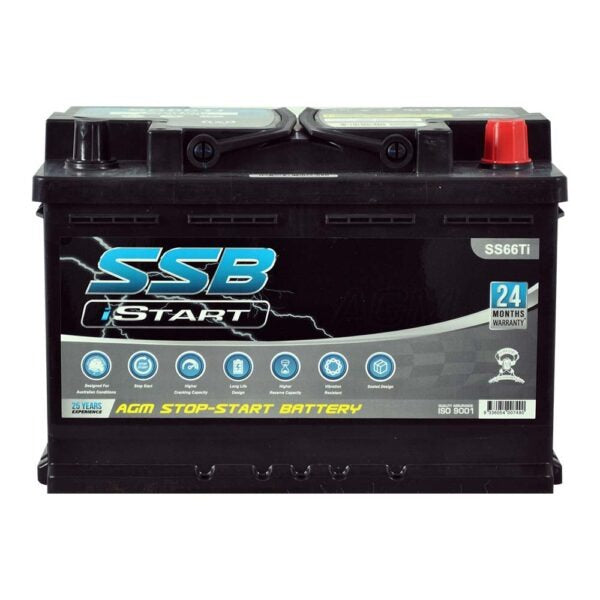 SS66Ti SSB Stop Start VRLA AGM Hybrid Car Battery (DIN66H)
