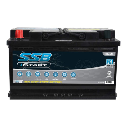 SS75TLi SSB Stop Start VRLA (AGM) Battery (DIN75AGM)
