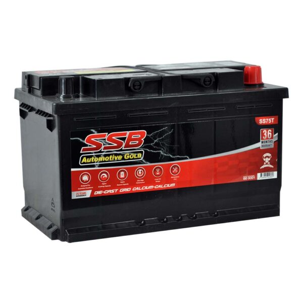 SS75T SSB Gold MF Car Battery (DIN75LH)