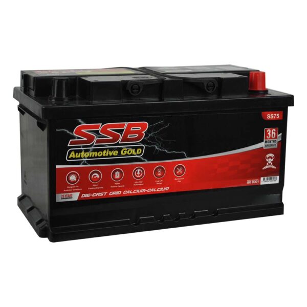 SS75 SSB Gold MF Car Battery (N70ZZ)
