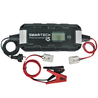 Smartech 6V/12V/24V 15A Workshop Car Truck Boat Battery Charger