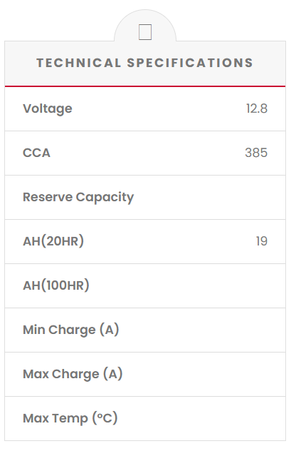 RB16CL-B SSB XR Series Motorcycle Battery