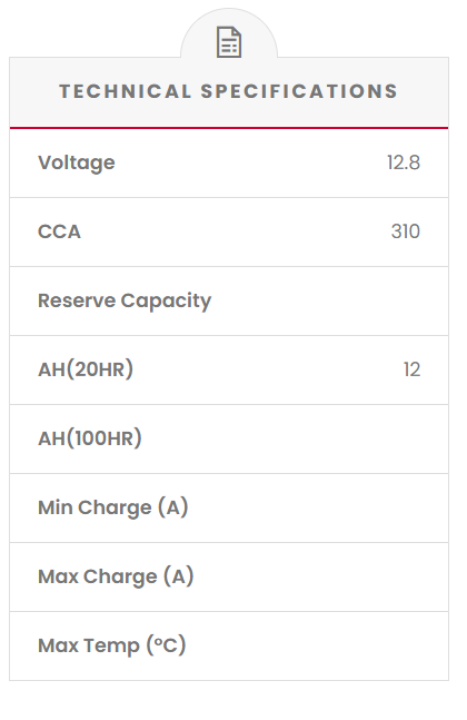 RB14A-A2 SSB XR Series Motorcycle Battery (12N14A-3A)