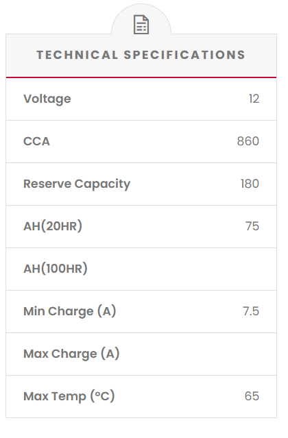 EFB75 SSB Stop Start EFB MF Car Battery  (Group 75 / DIN75)