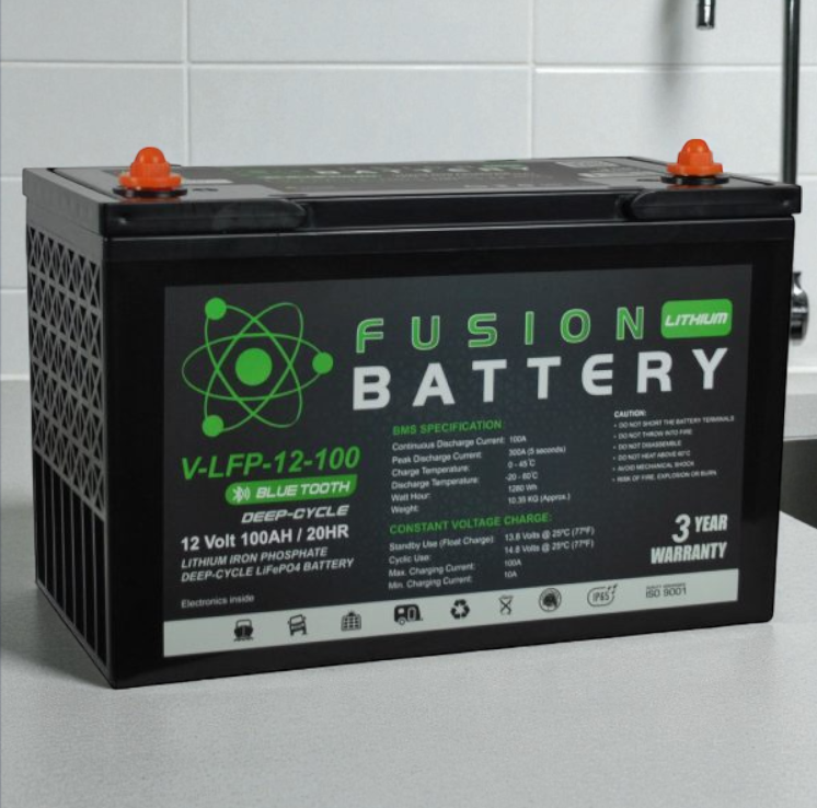 V-LFP-12-100 Fusion Lithium 100AH 12V Deep Cycle Battery
