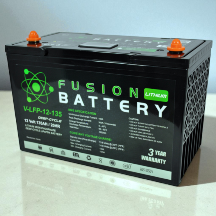 V-LFP-12-135 Fusion Lithium 135AH 12V Deep Cycle Battery