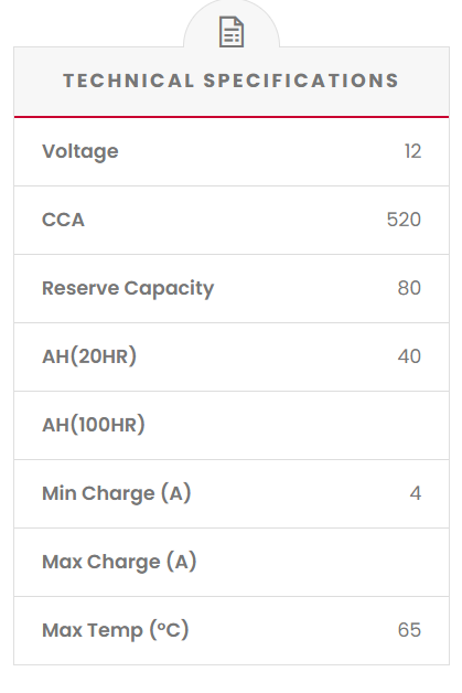 SS40T/60 SSB Gold MF Car Battery (NS40 - NS60)
