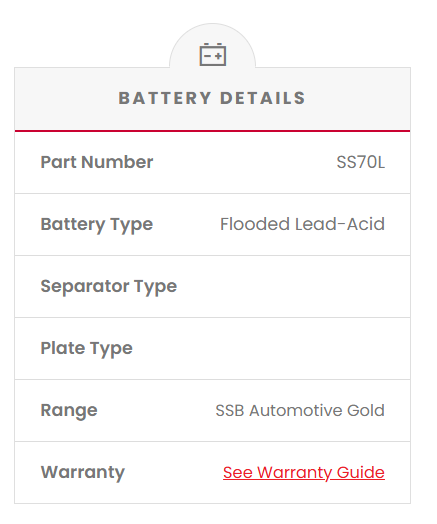 SS70L SSB Gold MF Car Battery (NS70L)