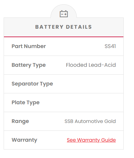 SS41 SSB Gold MF Car Battery (NS40Z)