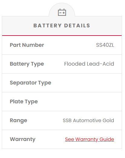 SS40ZL SSB Gold MF Car Battery (NS40ZL)