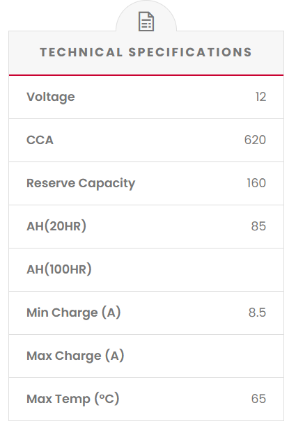 HVT-70LD Dual Purpose VRLA (AGM) Battery (Group 70LD)