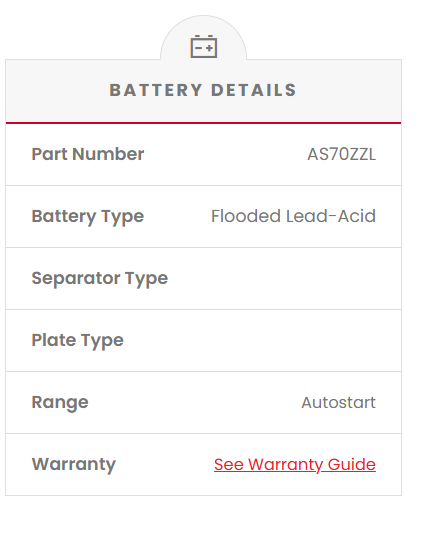 AS70ZZL SSB Autostart MF Car Battery (Group 70)