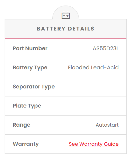 AS55D23L SSB Autostart MF Car Battery (55D23L)