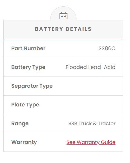 SS86C SSB Commercial Truck & Bus Battery (NS86C)