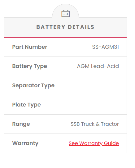SS-AGM31 SSB Commercial 31 AGM Battery (Group 31)