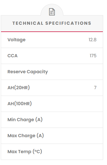 RB7B-B SSB XR Series Motorcycle Battery (YTX7B-BS)