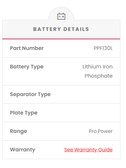 130AH 12V Lithium Battery Slimline Camping Caravan Deep Cycle Battery - Pro Power