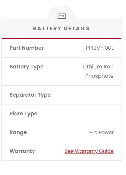 100AH 12V Lithium Camping Caravan Deep Cycle Battery - Pro Power