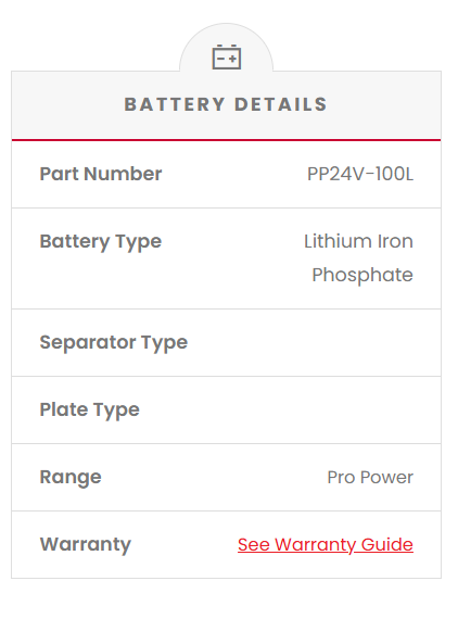 100AH 24V Lithium Camping Caravan Deep Cycle Battery - Pro Power