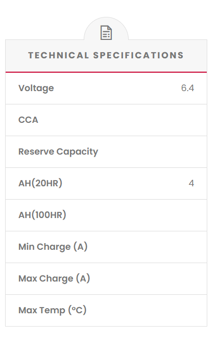 R6N4-2A SSB XR Series Motorcycle Battery 6V Vintage Bike Battery