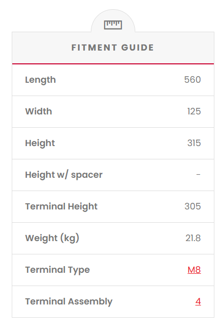 V-LFP-12-200FT Fusion Lithium Slim line 12V Deep Cycle Battery