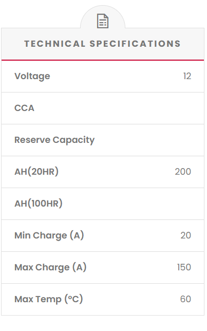 V-LFP-12-200FT Fusion Lithium Slim line 12V Deep Cycle Battery