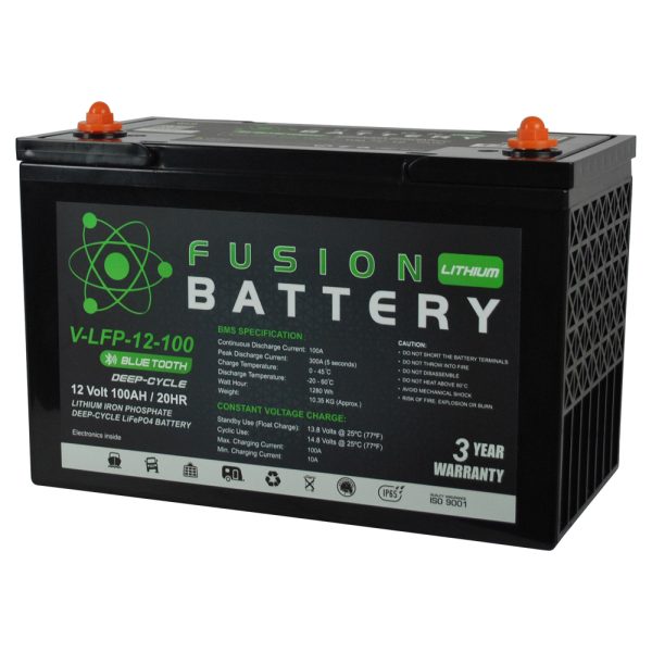 V-LFP-12-100 Fusion Lithium 100AH 12V Deep Cycle Battery
