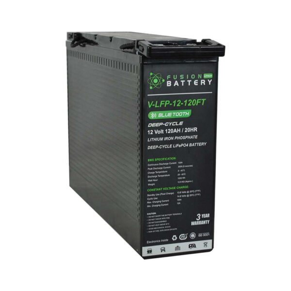 V-LFP-12-120FT Fusion Lithium 120AH Slim-Line 12V Deep Cycle Battery