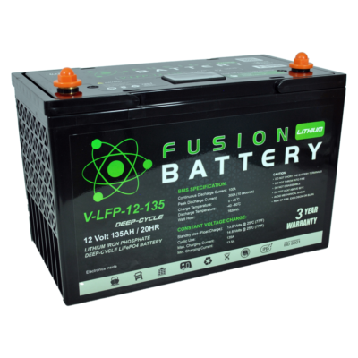 V-LFP-12-135 Fusion Lithium 135AH 12V Deep Cycle Battery