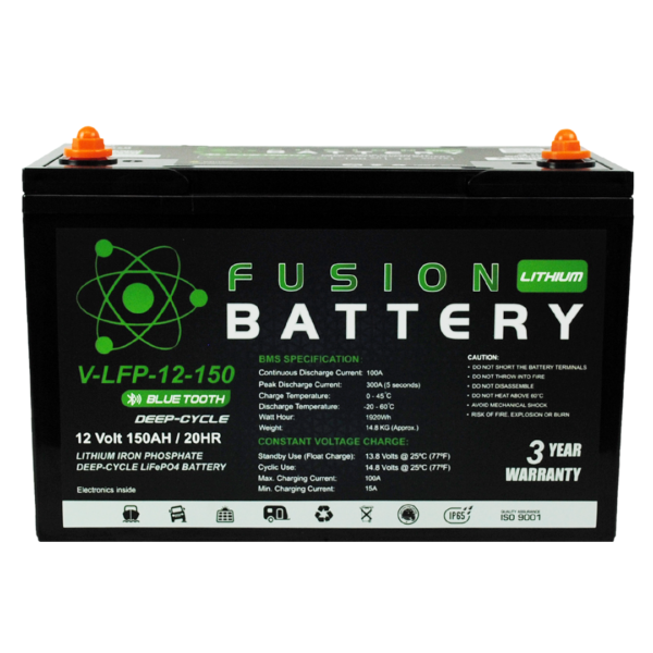 V-LFP-12-150 Fusion Lithium 150AH 12V Deep Cycle Battery