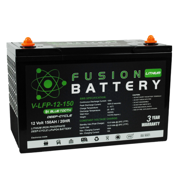 V-LFP-12-150 Fusion Lithium 150AH 12V Deep Cycle Battery