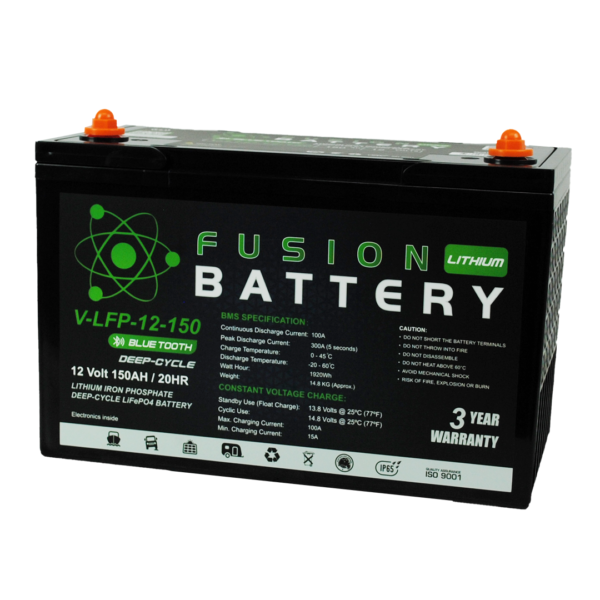 V-LFP-12-150 Fusion Lithium 150AH 12V Deep Cycle Battery