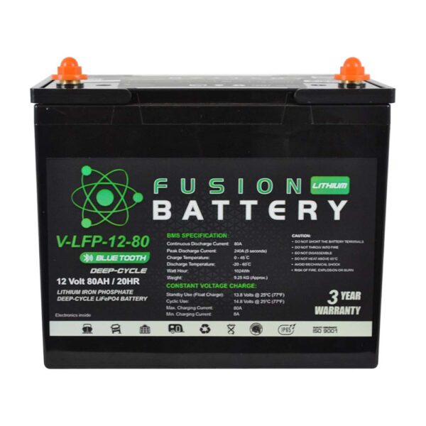 V-LFP-12-80 Fusion Lithium 80AH 12V Deep Cycle Battery