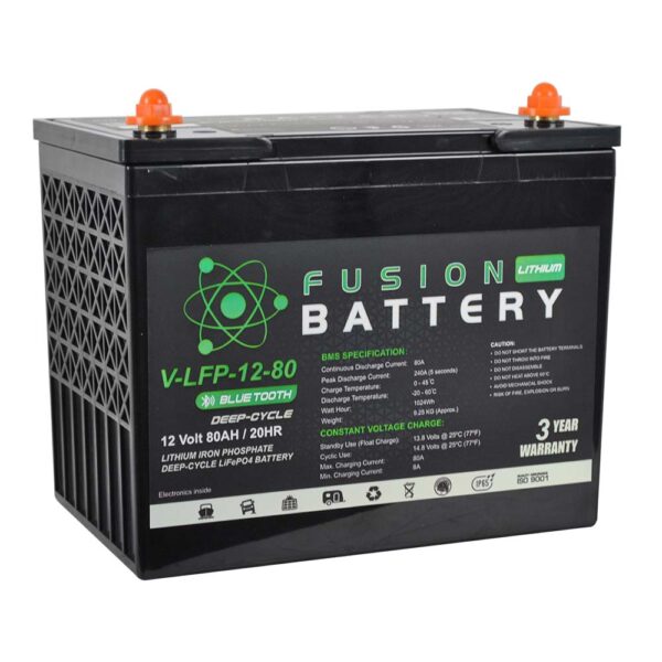 V-LFP-12-80 Fusion Lithium 80AH 12V Deep Cycle Battery