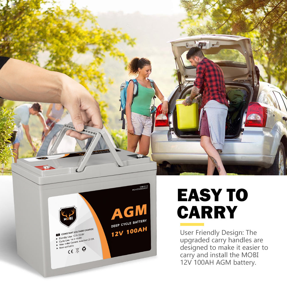 100AH 12V AGM Battery Camping Marine 4WD Fridge Solar Deep Cycle Battery