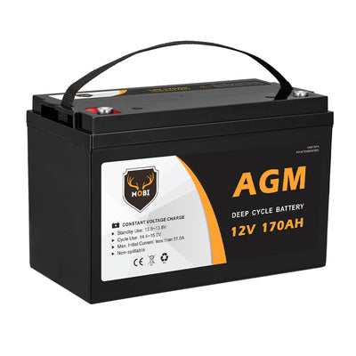 170AH 12V AGM Battery Camping Marine 4WD Fridge Solar Deep Cycle Battery