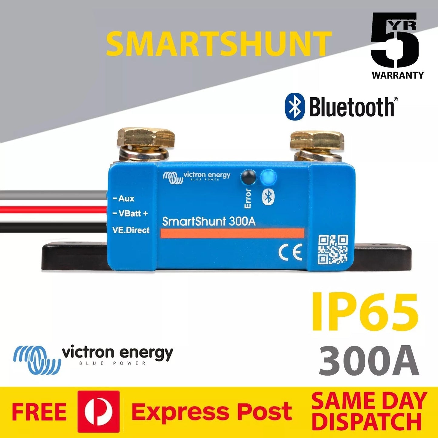 Victron Smart Shunt 300A IP65 Battery Monitor SHU065130050 - Express Post