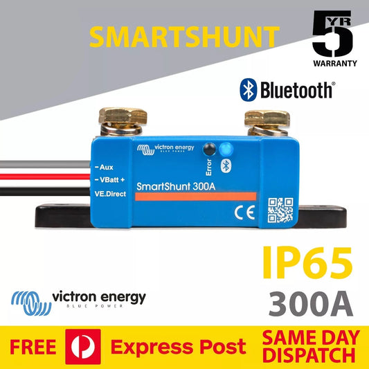 Victron Smart Shunt 300A IP65 Battery Monitor SHU065130050 - Express Post