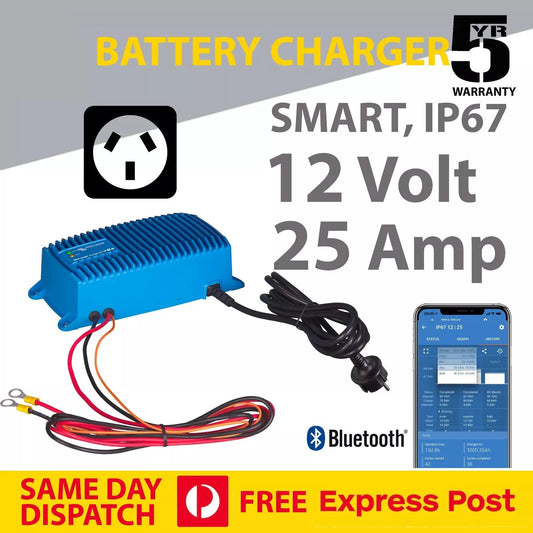 Victron Blue Smart IP67 12V Battery Charger 12/25(1) 12V 25A - BPC122547016