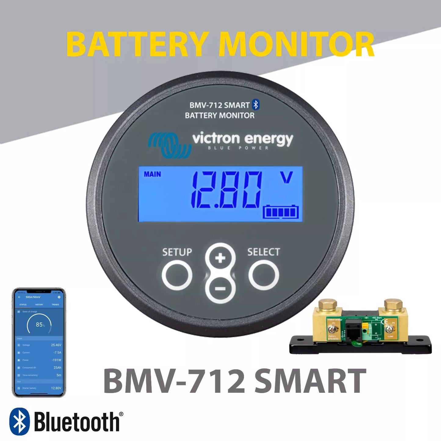 Victron BMV 712 GREY Smart Battery Monitor BAM030712000 - Express Post