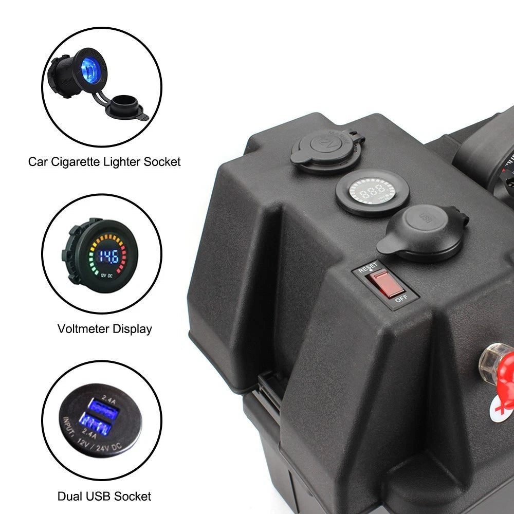 12V Portable Battery Box - Compatible with all Battery Types