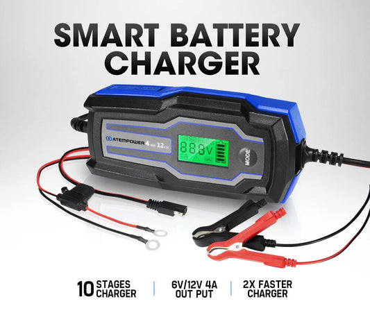 Smart Battery Charger Trickle 4A 6V/12V Automatic SLA AGM Car Truck Motorcycle